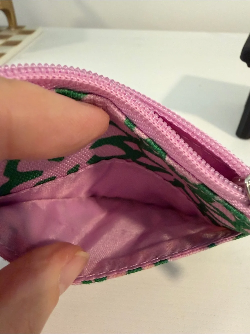 Marimekko for Clinique Pink & Green Floral Credit Card Pouch Wallet